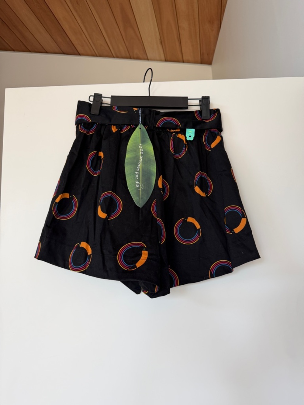 FARM Rio Tuca Poá Shorts 🌈 Brazil Exclusive NWT High-Waisted Tie Waist